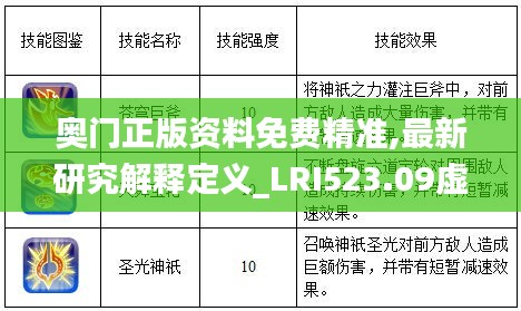 奧門正版資料免費精準,最新研究解釋定義_LRI523.09虛道