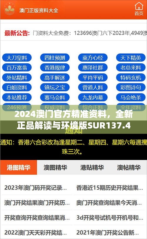 2024澳門(mén)官方精準(zhǔn)資料，全新正品解讀與環(huán)境版SUR137.47版