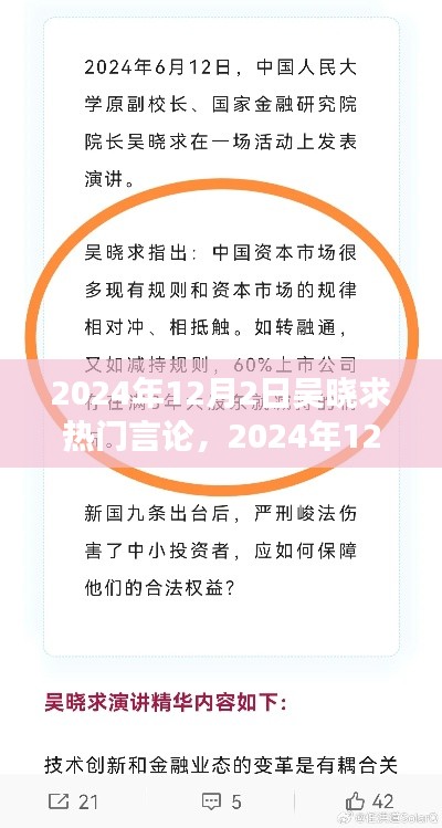 吳曉求熱門言論深度解讀與前沿洞察，2024年12月2日的觀點分享