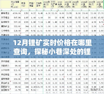 探秘小巷深處的鋰礦寶藏，十二月實時價格一網(wǎng)打盡！