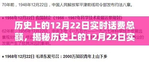 揭秘歷史上的12月22日實時話費總額背后的故事，小紅書帶你探索數(shù)字背后的故事！