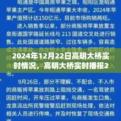 高明大橋?qū)崟r(shí)播報(bào)，開(kāi)啟交通新篇章，2024年12月22日實(shí)況更新