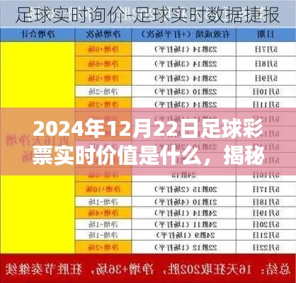 揭秘2024年12月22日足球彩票實時價值趨勢分析，未來彩票市場展望與預測