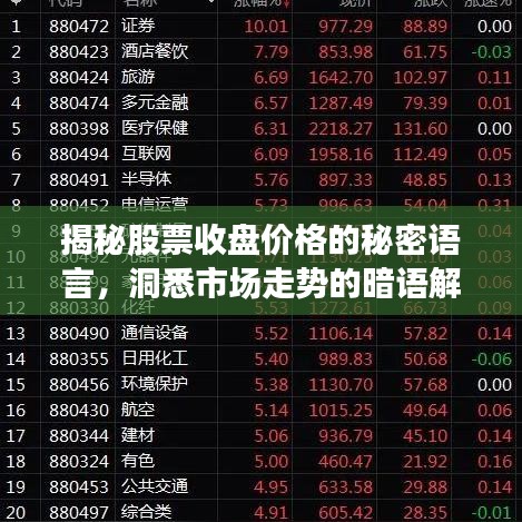 揭秘股票收盤價(jià)格的秘密語言，洞悉市場(chǎng)走勢(shì)的暗語解讀