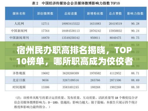 宿州民辦職高排名揭曉，TOP10榜單，哪所職高成為佼佼者？