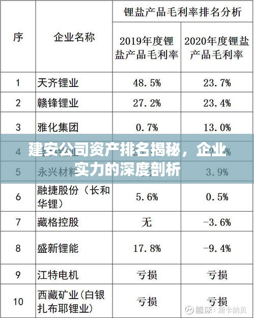 建安公司資產(chǎn)排名揭秘，企業(yè)實力的深度剖析