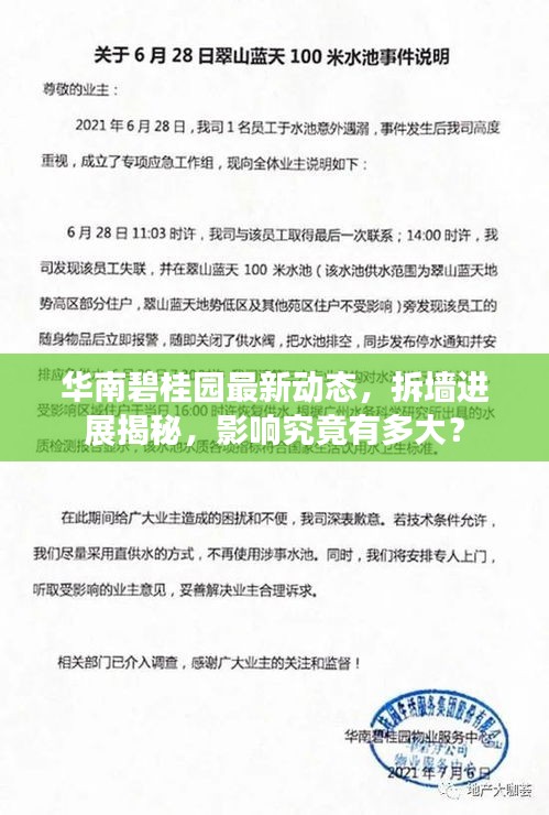 華南碧桂園最新動態(tài)，拆墻進展揭秘，影響究竟有多大？