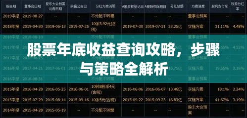 股票年底收益查詢攻略，步驟與策略全解析