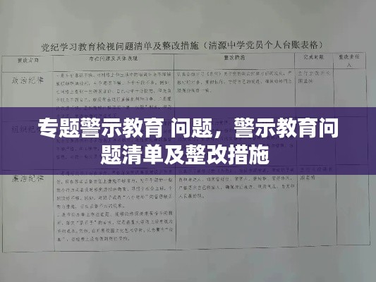 專題警示教育 問(wèn)題，警示教育問(wèn)題清單及整改措施 